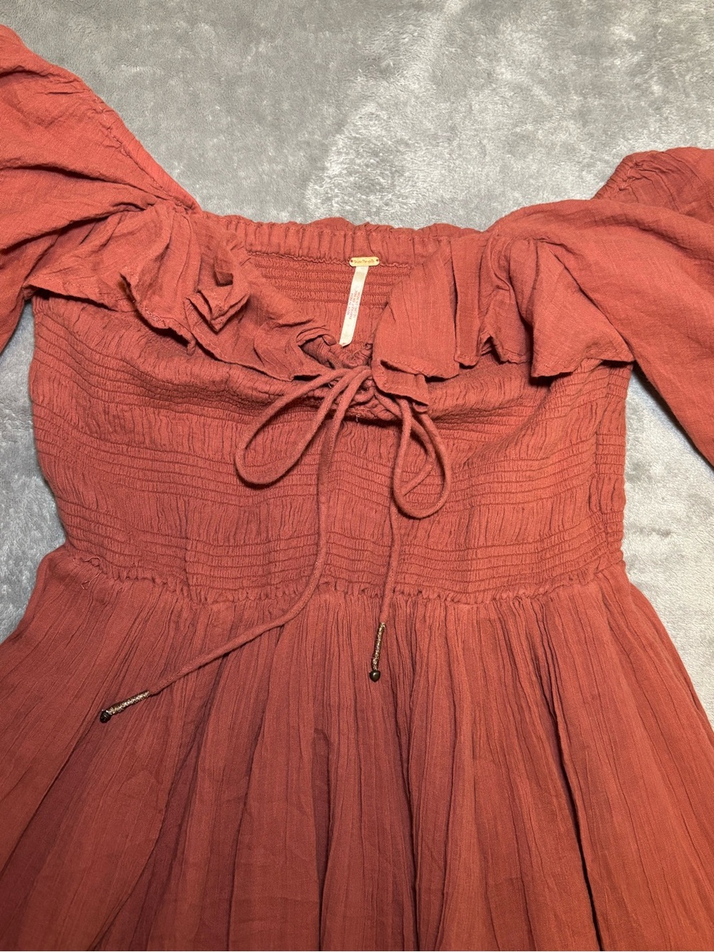 Free People Oasis Midi Dress in Rust/Terracotta — Size M/L - Picture 2 of 13